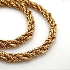 Christian  Dior Elegant Gold-Tone Braided Necklace